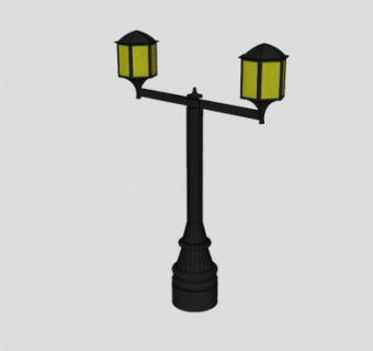 中式灯柱灯具SU模型下载_sketchup草图大师SKP模型