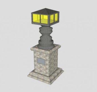中式老路灯SU模型下载_sketchup草图大师SKP模型