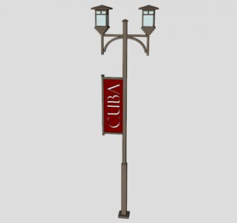 中式灯具路灯SU模型下载_sketchup草图大师SKP模型