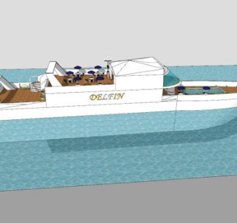 休闲豪华出行游艇SU模型下载_sketchup草图大师SKP模型