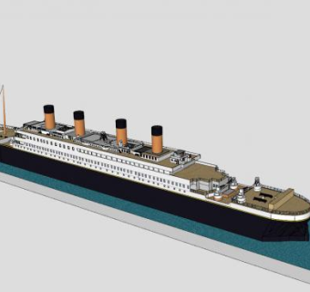 泰坦尼克号客轮SU模型下载_sketchup草图大师SKP模型