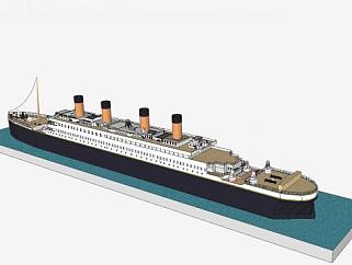 泰坦尼克号客轮SU模型下载_sketchup草图大师SKP模型