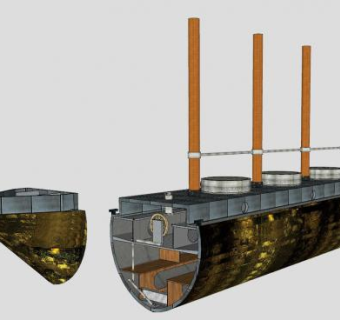 铁壳海盗船SU模型下载_sketchup草图大师SKP模型