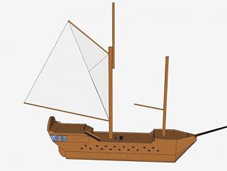 单桅海盗船SU模型下载_sketchup草图大师SKP模型