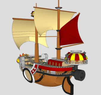 海盗木船SU模型下载_sketchup草图大师SKP模型