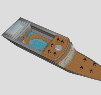 大甲板游艇SU模型下载_sketchup草图大师SKP模型
