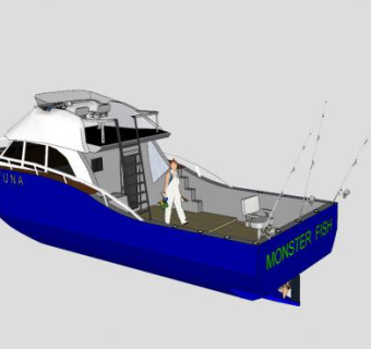 捕鱼运输船SU模型下载_sketchup草图大师SKP模型
