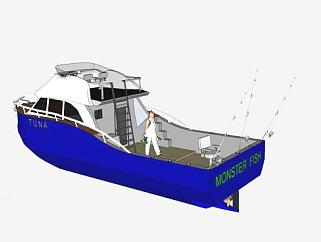 捕鱼运输船SU模型下载_sketchup草图大师SKP模型