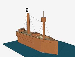 航海帆船SU模型下载_sketchup草图大师SKP模型