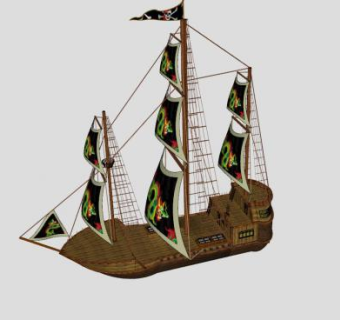 太平洋海盗船SU模型下载_sketchup草图大师SKP模型