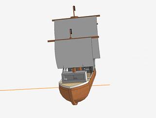 多桅木帆船SU模型下载_sketchup草图大师SKP模型
