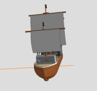 多桅木帆船SU模型下载_sketchup草图大师SKP模型