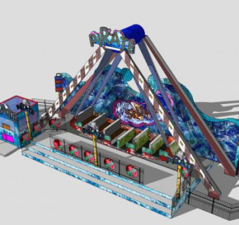游乐场海盗船SU模型下载_sketchup草图大师SKP模型