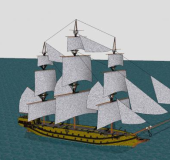 航行帆船SU模型下载_sketchup草图大师SKP模型