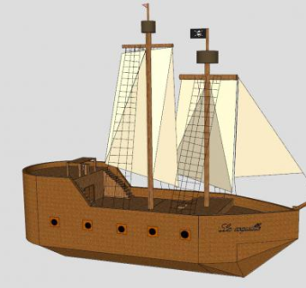 纵帆帆船SU模型下载_sketchup草图大师SKP模型