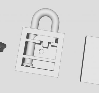 挂锁剖面SU模型下载_sketchup草图大师SKP模型