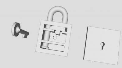 挂锁剖面SU模型下载_sketchup草图大师SKP模型