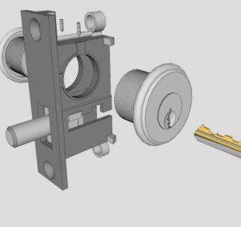 门锁构造SU模型下载_sketchup草图大师SKP模型