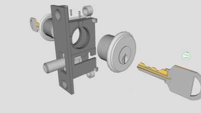 门锁构造SU模型下载_sketchup草图大师SKP模型