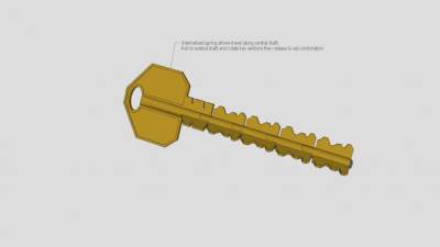 黄铜钥匙SU模型下载_sketchup草图大师SKP模型