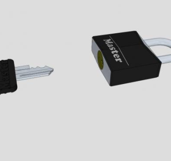 钥匙锁SU模型下载_sketchup草图大师SKP模型