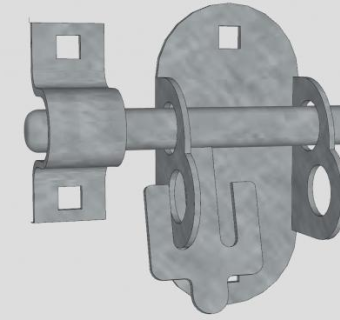 金属螺栓挂锁SU模型下载_sketchup草图大师SKP模型