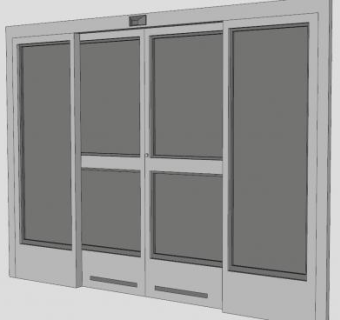 商用自动滑动门SU模型下载_sketchup草图大师SKP模型