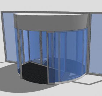 大厦旋转门SU模型下载_sketchup草图大师SKP模型