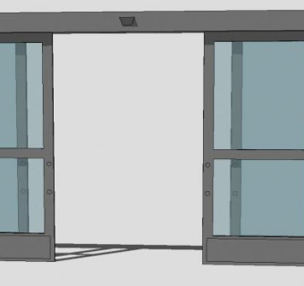 自动双开滑动门SU模型下载_sketchup草图大师SKP模型