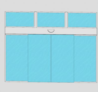 玻璃滑动门SU模型下载_sketchup草图大师SKP模型