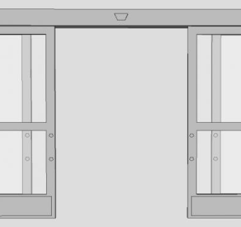 双开滑动门SU模型下载_sketchup草图大师SKP模型