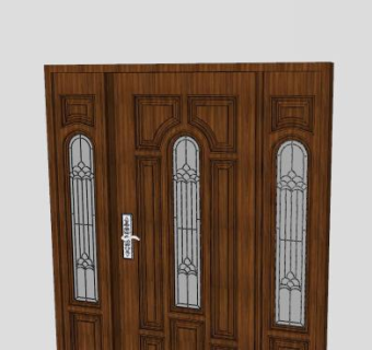 欧式平开门SU模型下载_sketchup草图大师SKP模型