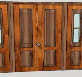 双开进户门SU模型下载_sketchup草图大师SKP模型