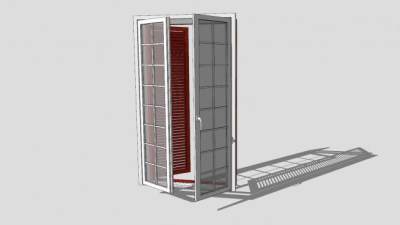 法式玻璃百叶门窗SU模型下载_sketchup草图大师SKP模型