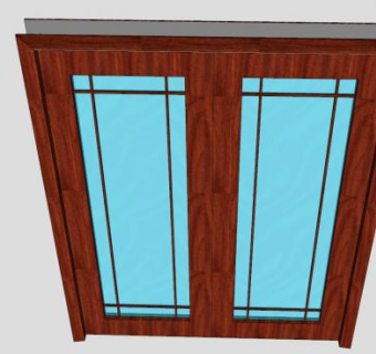 法式双窗门SU模型下载_sketchup草图大师SKP模型