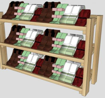 松木鞋架SU模型下载_sketchup草图大师SKP模型