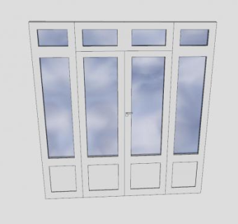 法式复合门窗SU模型下载_sketchup草图大师SKP模型