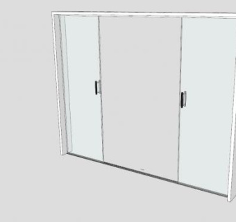 玻璃推拉门窗SU模型下载_sketchup草图大师SKP模型