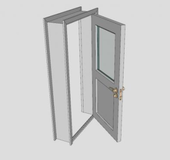 室内平开门SU模型下载_sketchup草图大师SKP模型