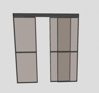 商业玻璃滑动门SU模型下载_sketchup草图大师SKP模型