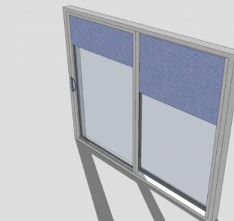 推拉玻璃百叶窗SU模型下载_sketchup草图大师SKP模型