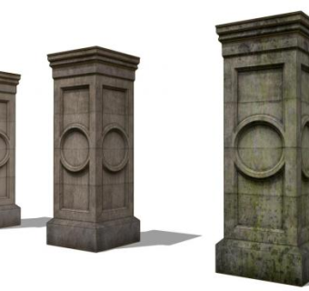 古人雕像基地SU模型下载_sketchup草图大师SKP模型