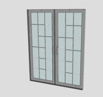 法式玻璃平开门SU模型下载_sketchup草图大师SKP模型
