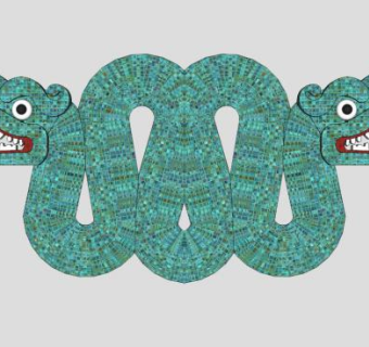 阿芝特克蛇雕塑SU模型下载_sketchup草图大师SKP模型
