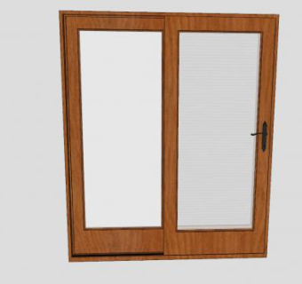 木框磨砂玻璃门SU模型下载_sketchup草图大师SKP模型