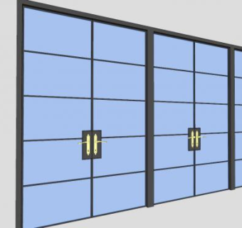 玻璃门墙SU模型下载_sketchup草图大师SKP模型