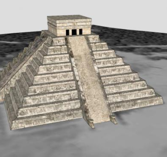 库库尔坎神庙SU模型下载_sketchup草图大师SKP模型