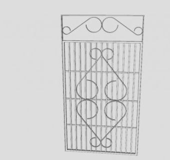 铁艺镂空窗户SU模型下载_sketchup草图大师SKP模型