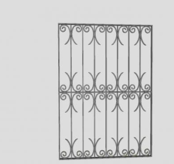 铁艺防护窗SU模型下载_sketchup草图大师SKP模型