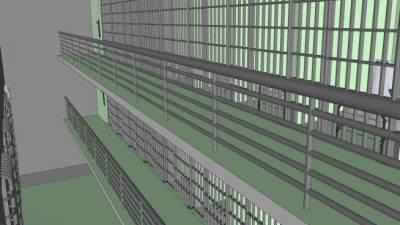 监狱牢房铁护栏窗SU模型下载_sketchup草图大师SKP模型